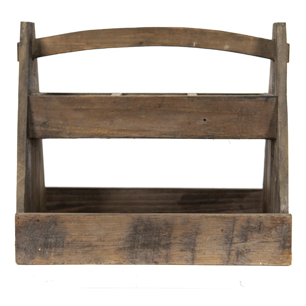 Opbergkist 46x31x40 cm bruin hout met vakken