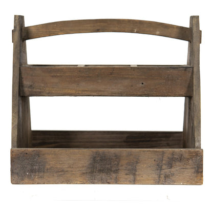 Opbergkist 46x31x40 cm bruin hout met vakken