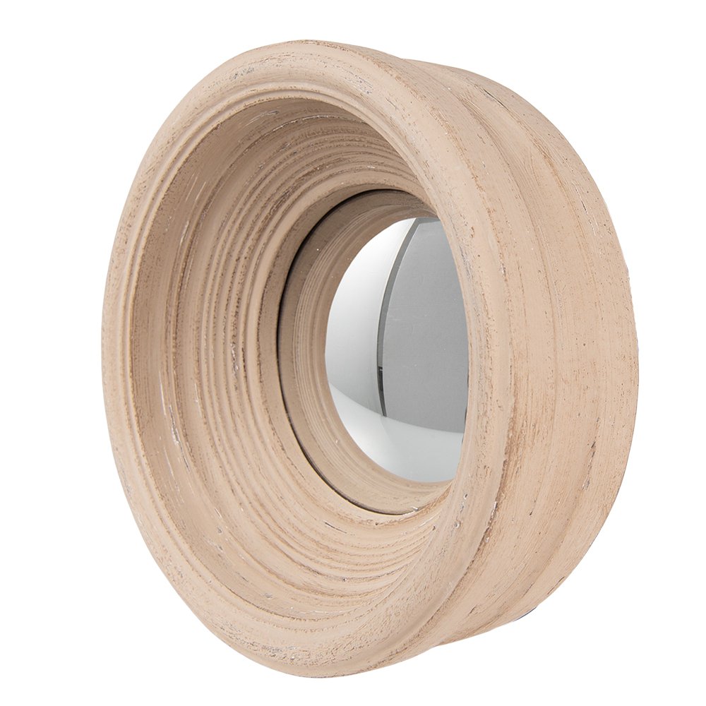 Spiegel Ø 24 cm beige kunststof