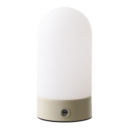 Tafellamp oplaadbaar 9x9x18 cm metaal/PE beige wit