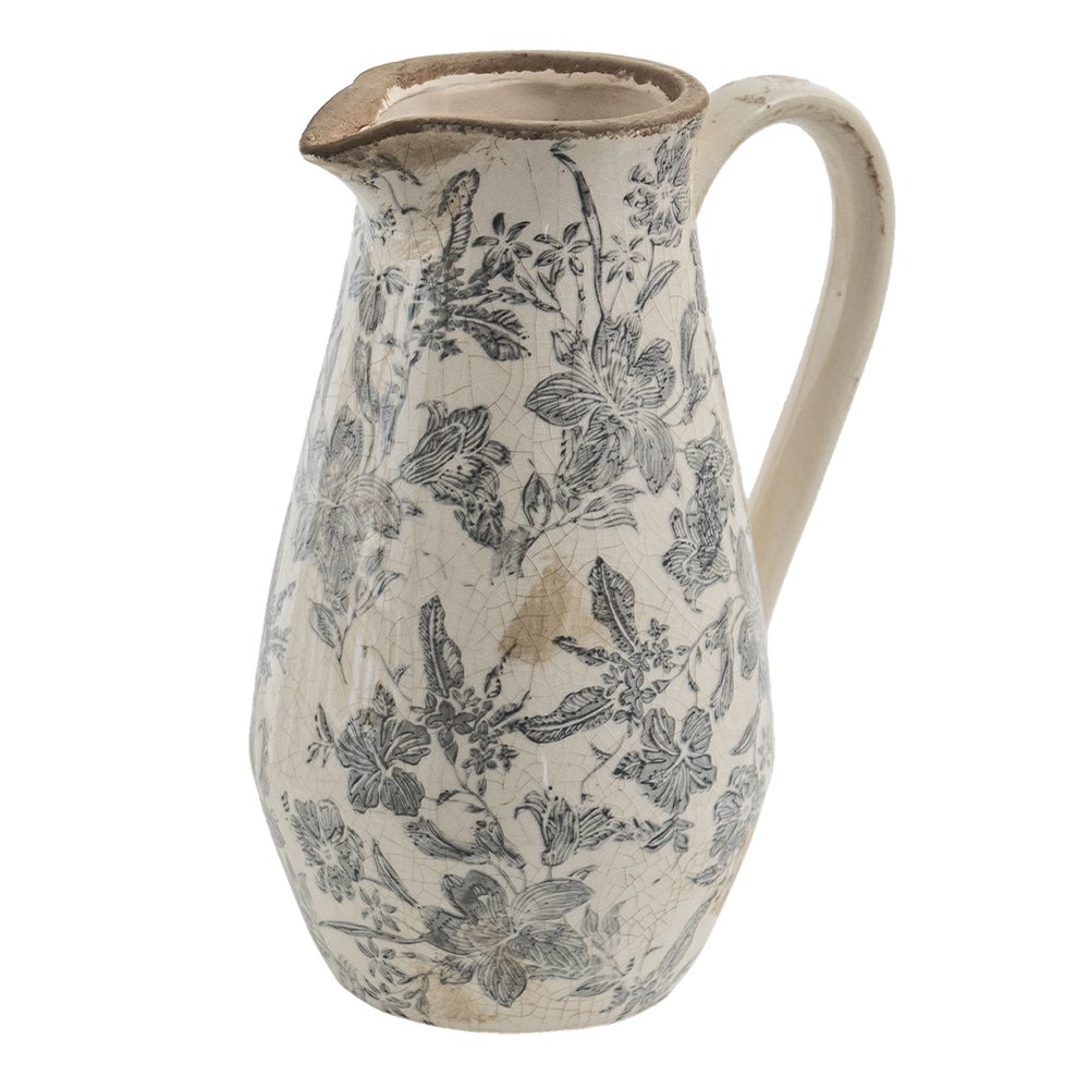 Vaas keramiek grijs beige 20x14x25 cm