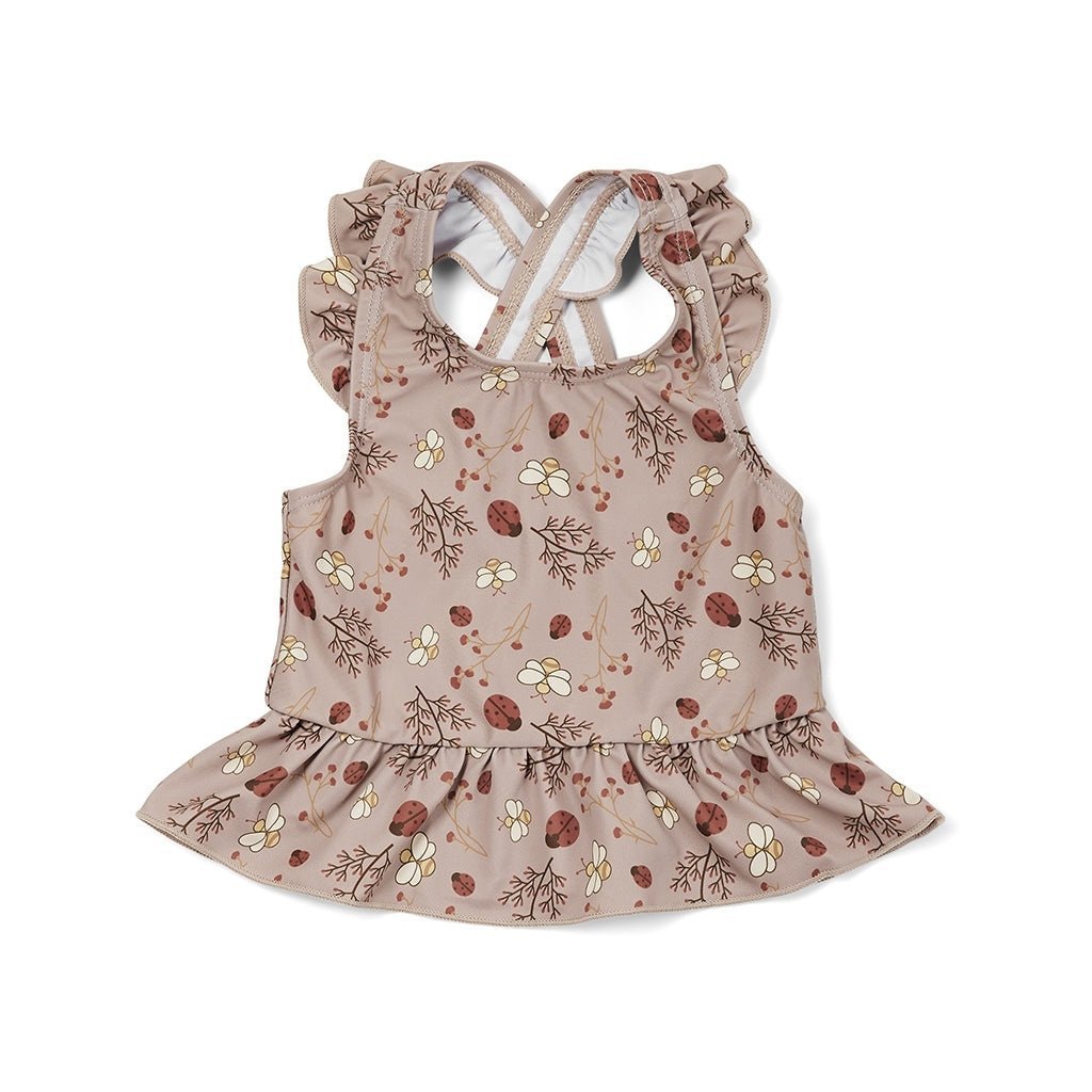 Bikini Sand Bloemenbij ruches UV 50+ gerecycled polyester