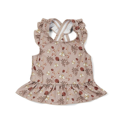Bikini Sand Bloemenbij ruches UV 50+ gerecycled polyester