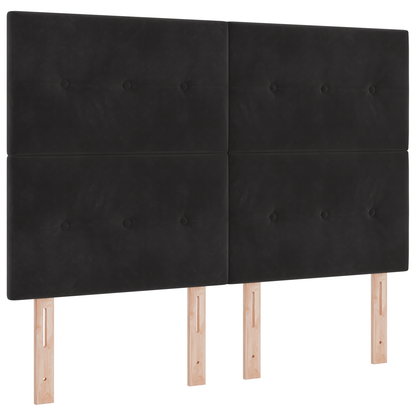 Boxspring Bed met Matras & LED Zwart 140x190 cm Fluweel