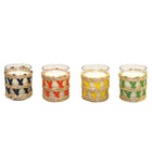 Set of 4 Colored Sage Candles Yellow Orange Blue Green