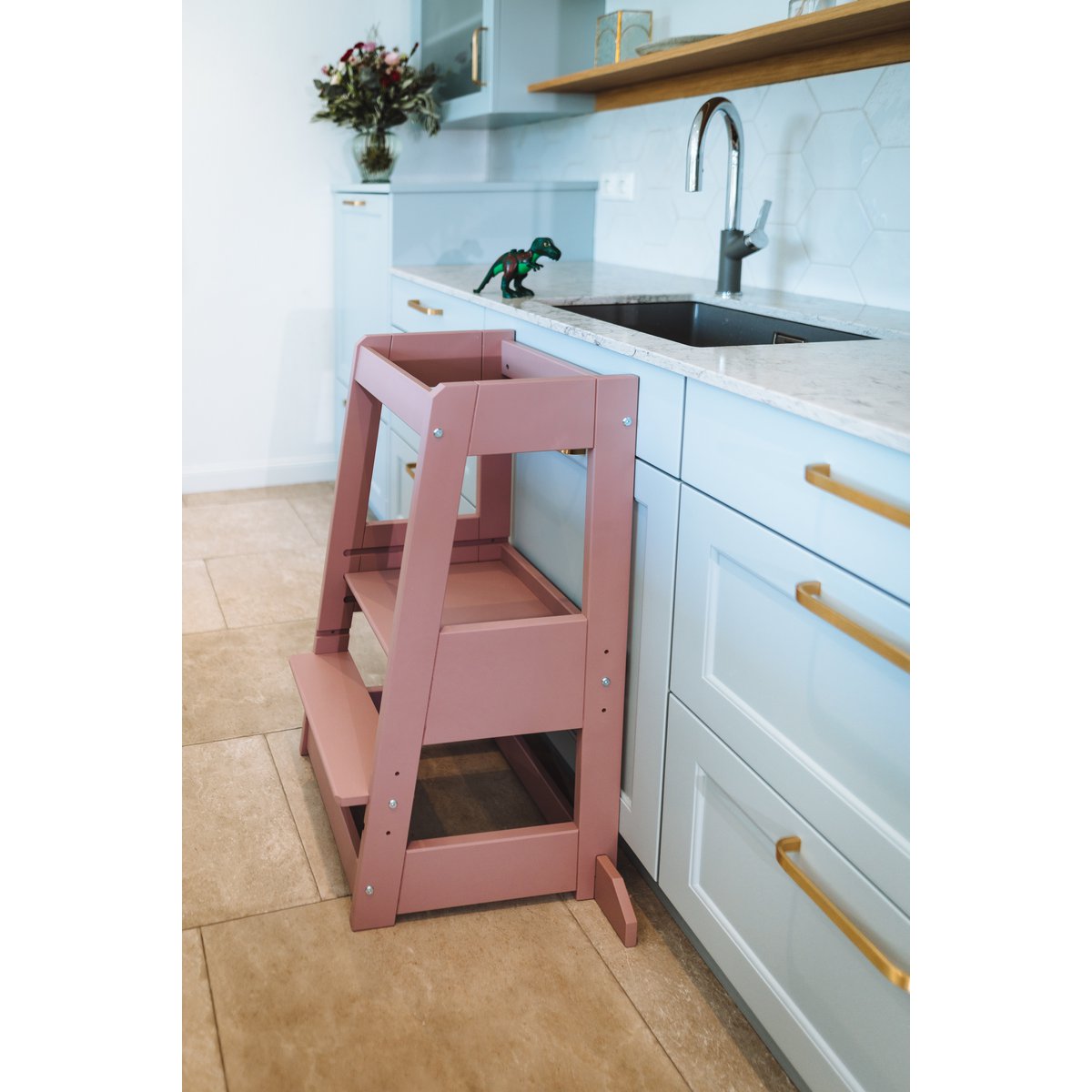 tiSsi® learning tower FELIX beech ORIENTAL ROSE