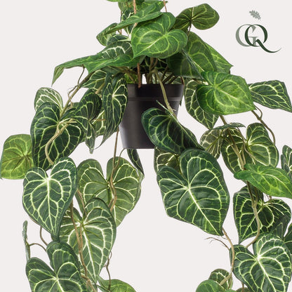 Kunstplant Anthurium Clarinervium hangplant 80 cm