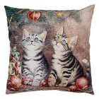 Kussenhoes 45x45 cm bruin polyester katten