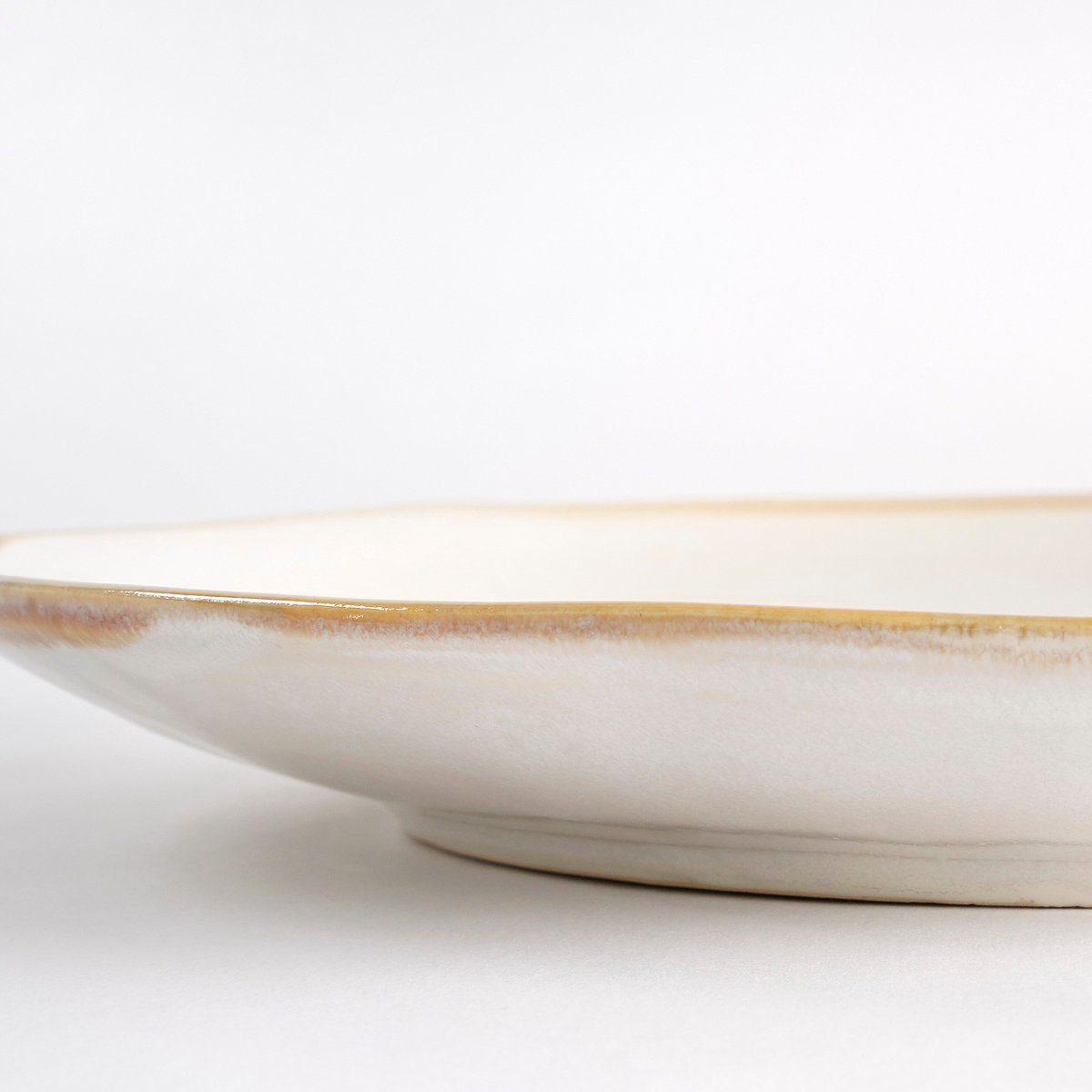 Dinerbord keramiek Ø26,5 cm wit bruin randje