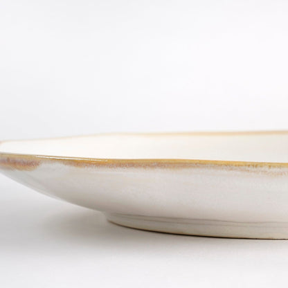 Dinerbord keramiek Ø26,5 cm wit bruin randje