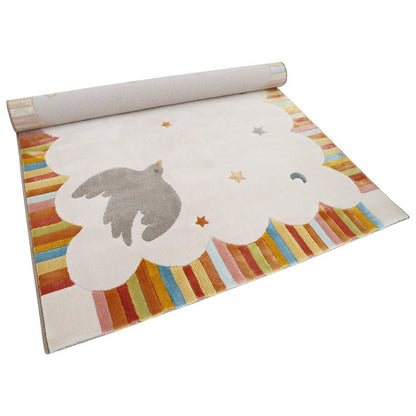 Multicoloured nursery rug dancing birds