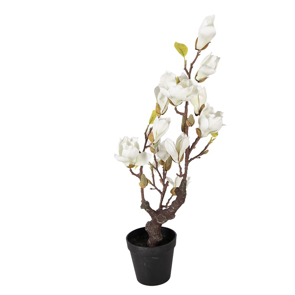 Kunstplant Magnolia 60 cm wit kunststof