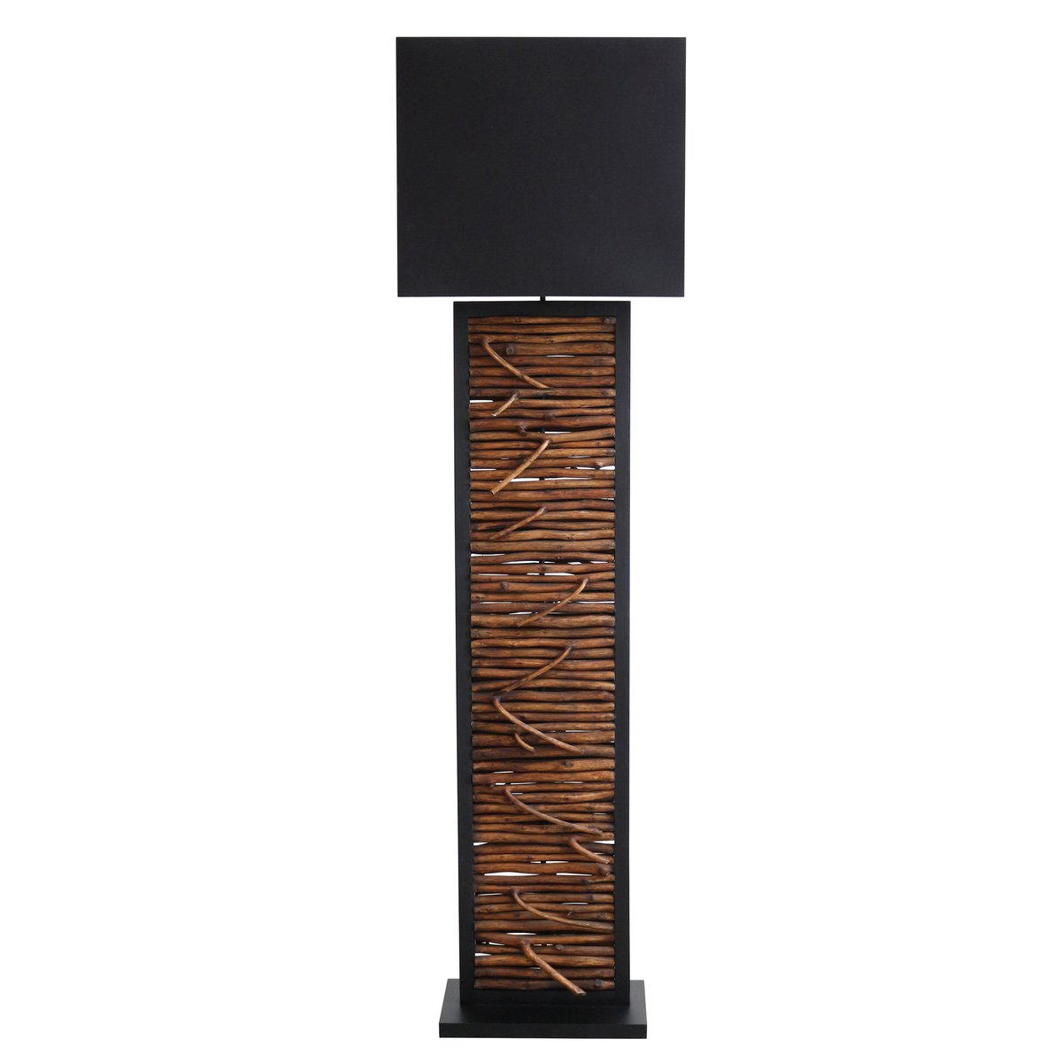 Vloerlamp drijfhout naturel zwart 163 cm