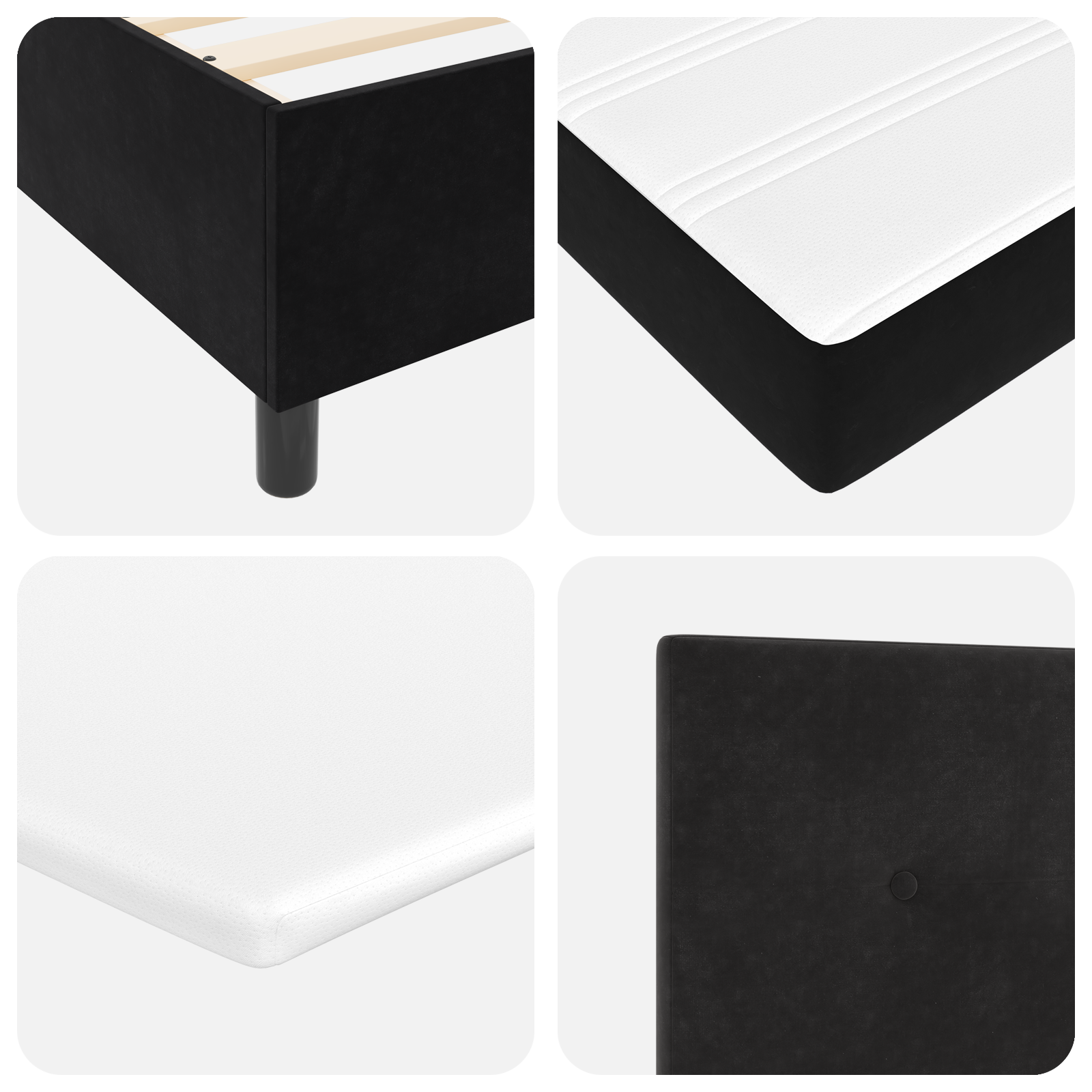 Boxspring Bed met Matras & LED Zwart 140x190 cm Fluweel