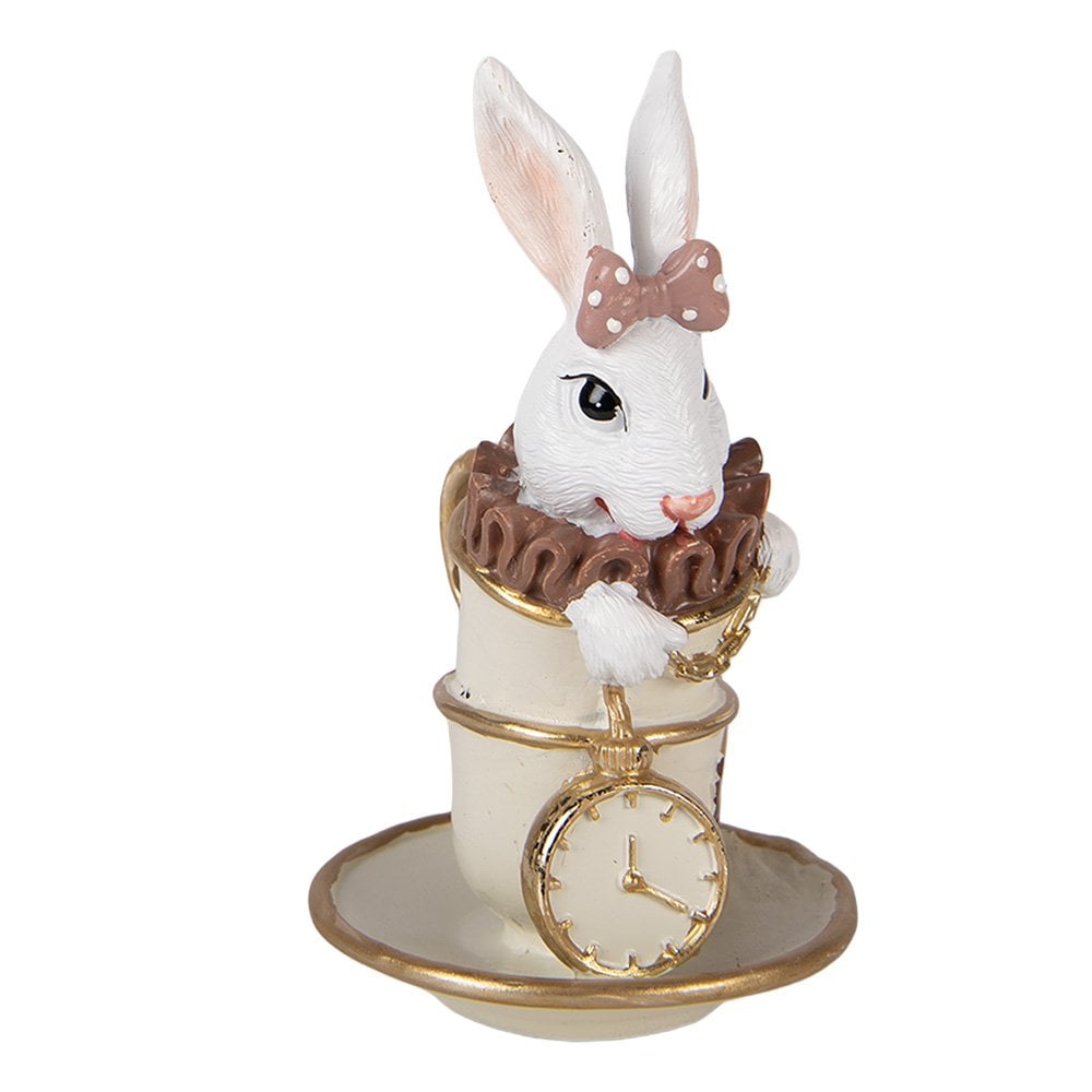 Decorative Figure Rabbit 8x8x14 cm White Plastic