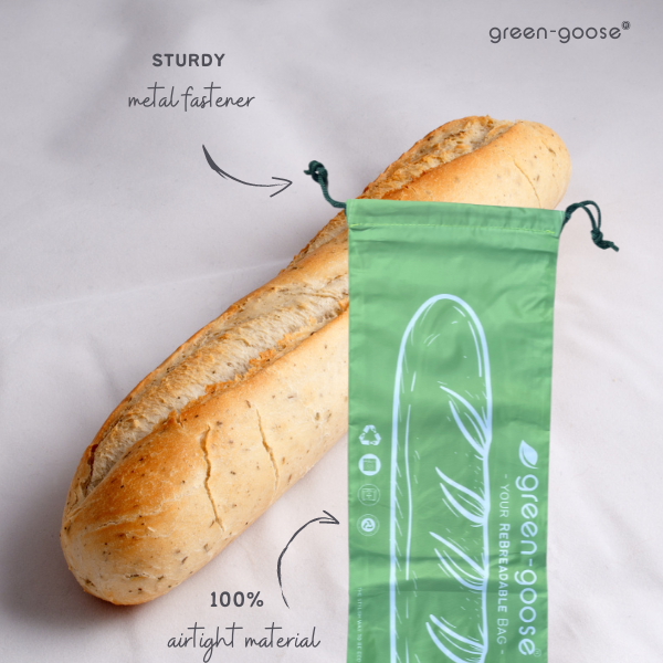stokbroodzak 70x21 cm gerecycled PET groen