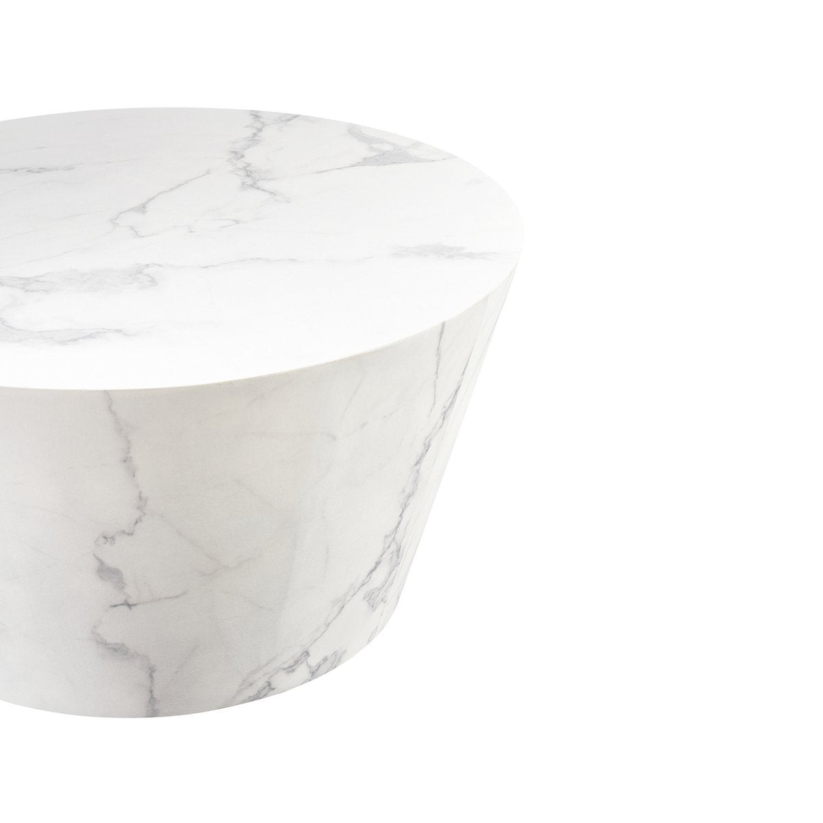 Salontafel rond 80 cm wit marmerlook MDF
