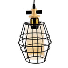 Hanglamp 18x18x31 cm zwart metaal goudaccenten