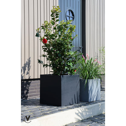 Plantenbak fiberstone 40x40x40 cm zwart
