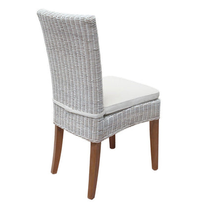 Eetkamerstoelen 6 Stuks Rattan Stoelen Cardine Wit