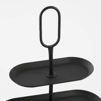 Etagère 2 lagen metaal zwart 38x17x41.5 cm