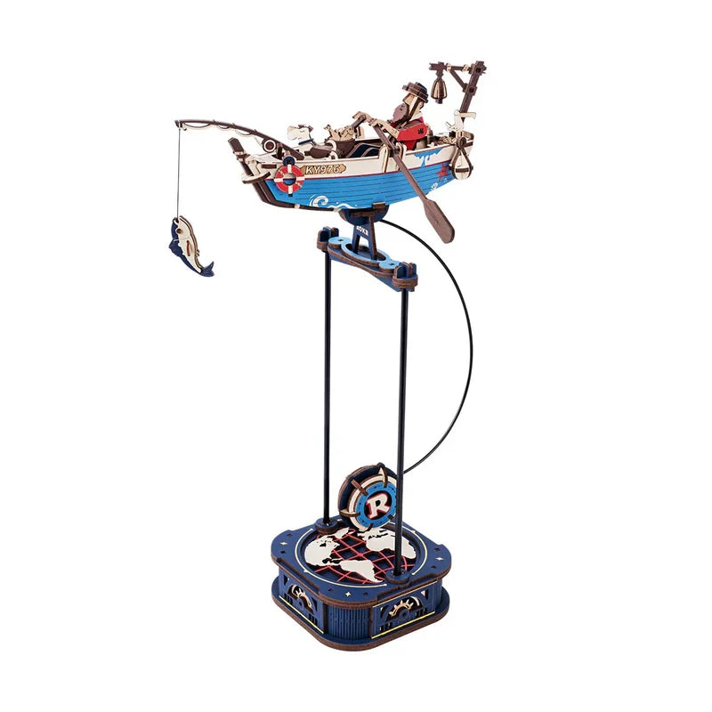 Robotime, 3D Houten Puzzel, Fisher DIY Pendulum, MCD02,18,5x17,5x33,5cm