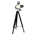 Holly Tripod Floor Lamp With Black Metal and Pine