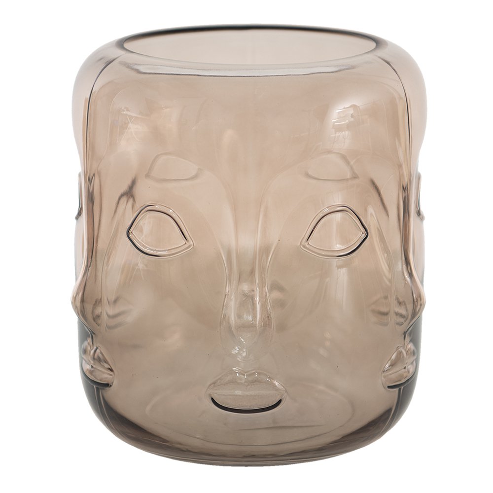 Vaas Ø18x21 cm bruin glas