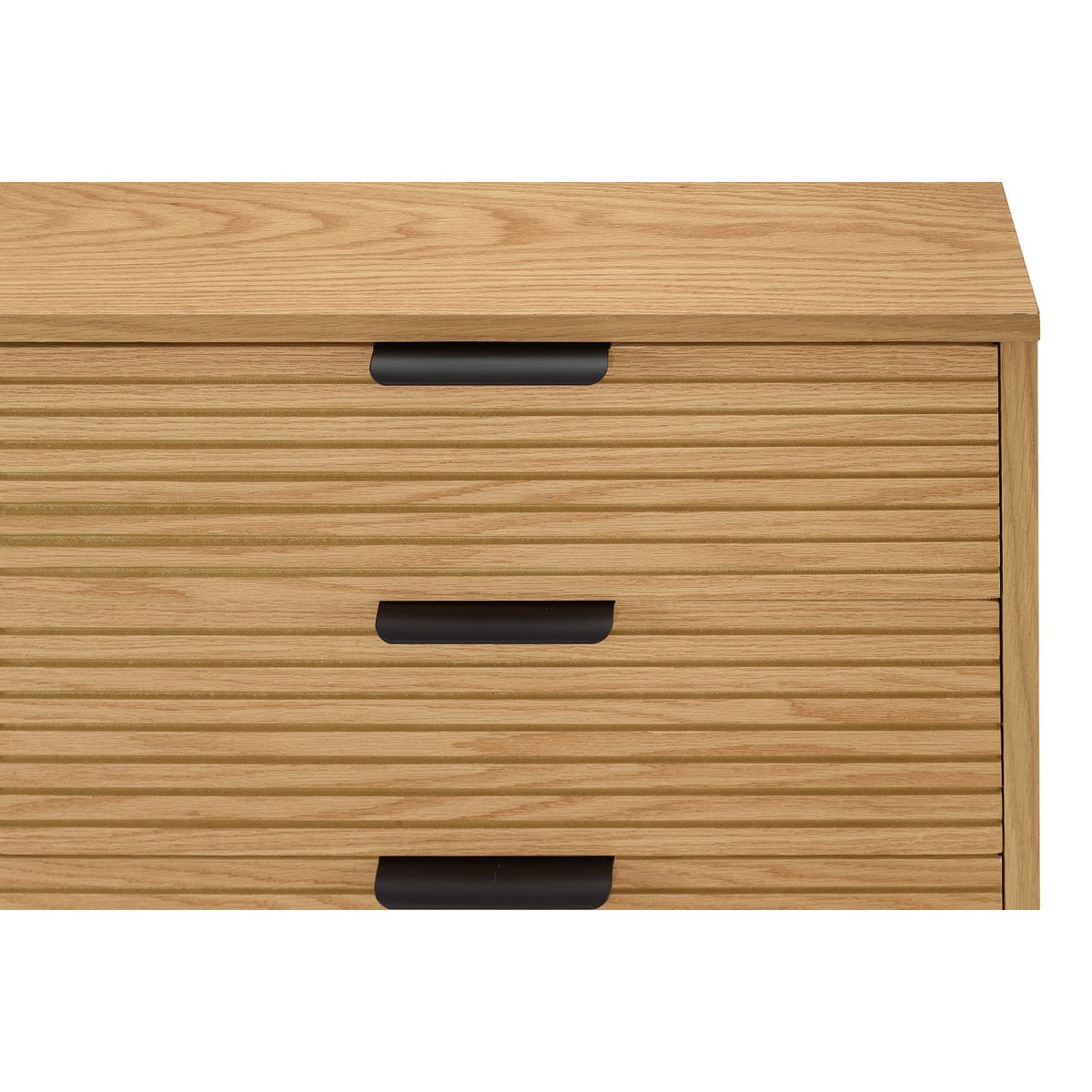 Dressoir 160 cm eikenhoutfineer zwart metaal