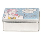 Bewaardoos metaal 11x8x4 cm zilver blauw