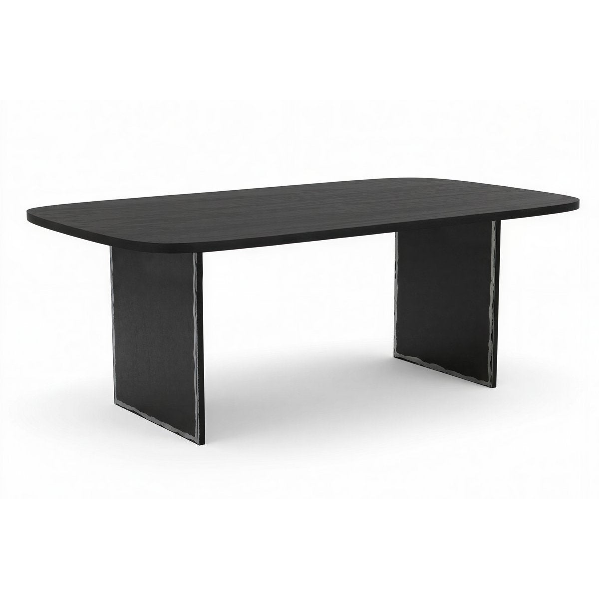 Dining table 200x100 cm, solid Mango top, black steel frame