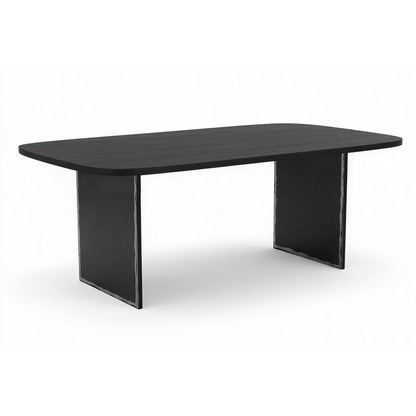 Dining table 200x100 cm, solid Mango top, black steel frame