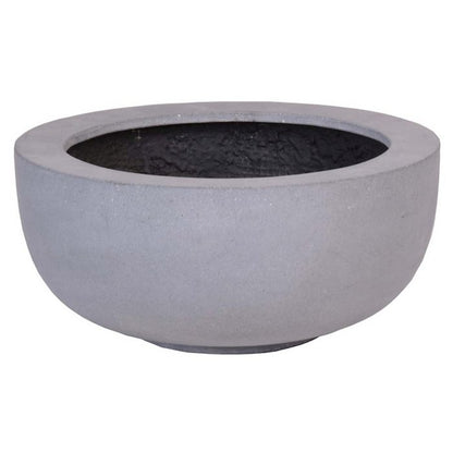 Plantenpot set van 2 grijs polyester 33x15 cm