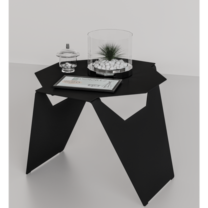 Bijzettafel 50 cm diameter zwart MDF