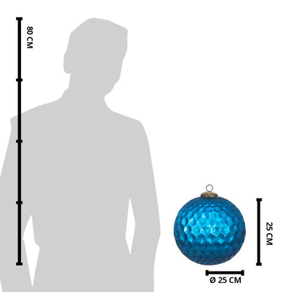 Kerstbal XL Ø 25 cm blauw glas