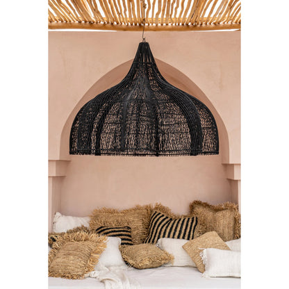 Hanglamp rotan 110x110x80 cm zwart