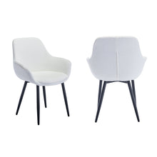 Fauteuil bouclé wit set van 2