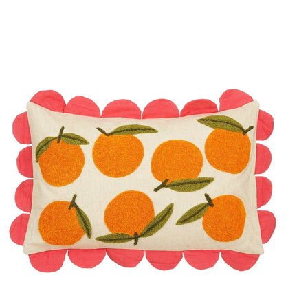 Oranges Sierkussen Katoen Off White Oranje Roze L65 B45