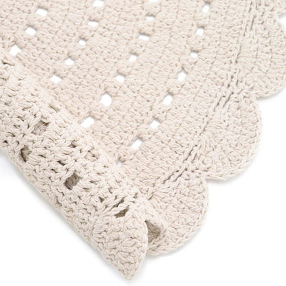 Vloerkleed rond 150 cm katoen ecru