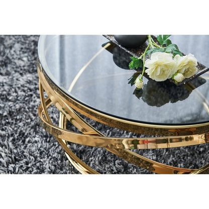Salontafel Ø 80 cm goud grijs