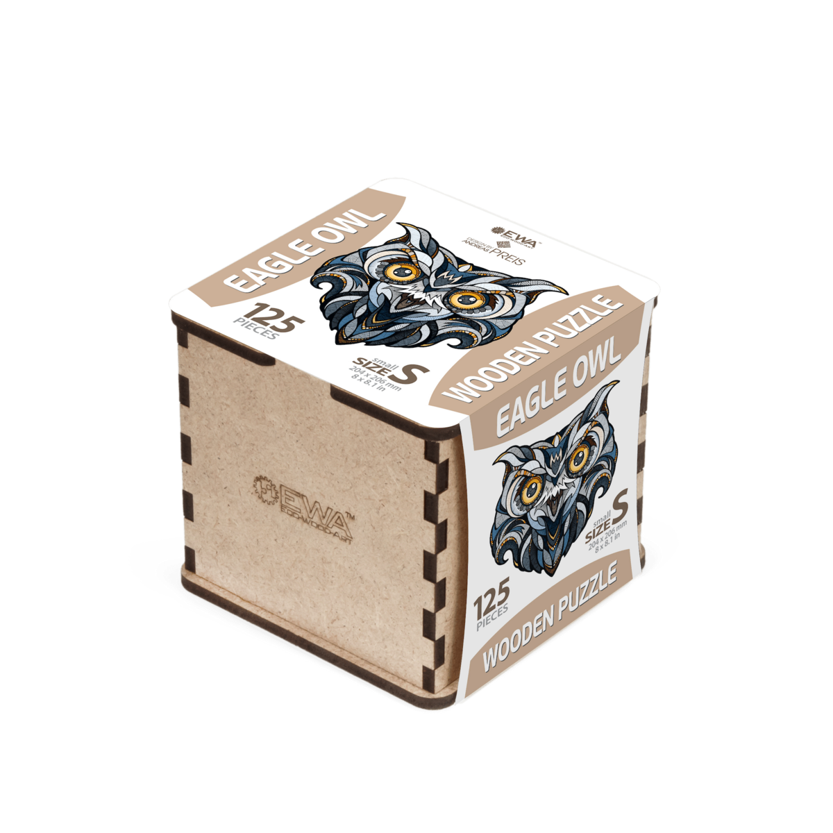 Houten legpuzzel 125 onderdelen 20,4x20,6 cm berkenmultiplex