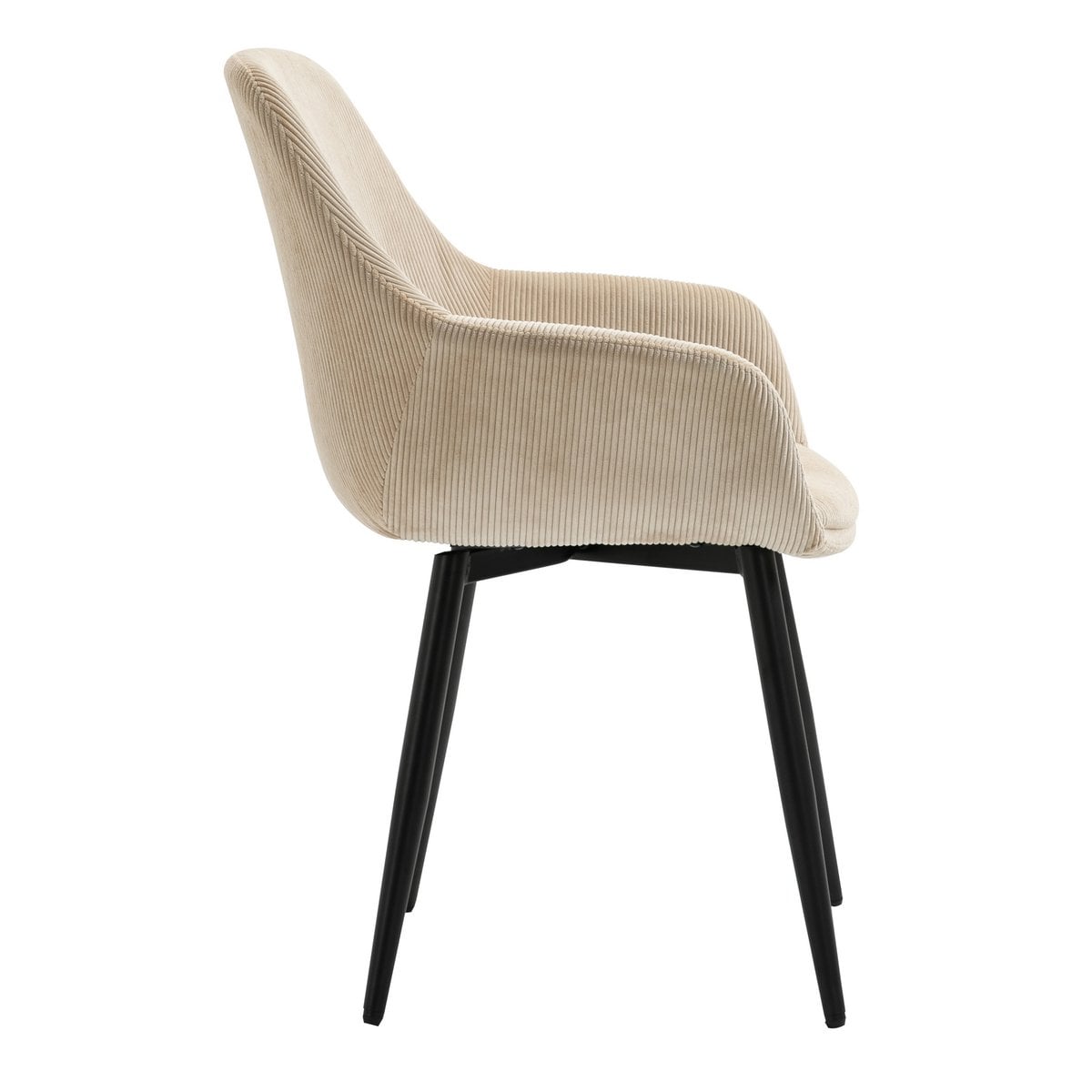 Set van 2 corduroy fauteuils beige