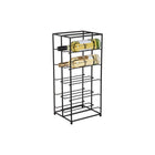 Wijnrek dubbele vloer 25x25x57 cm ijzer zwart