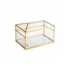 Zakdoekbox 23x13x13 cm glas met gouden rand