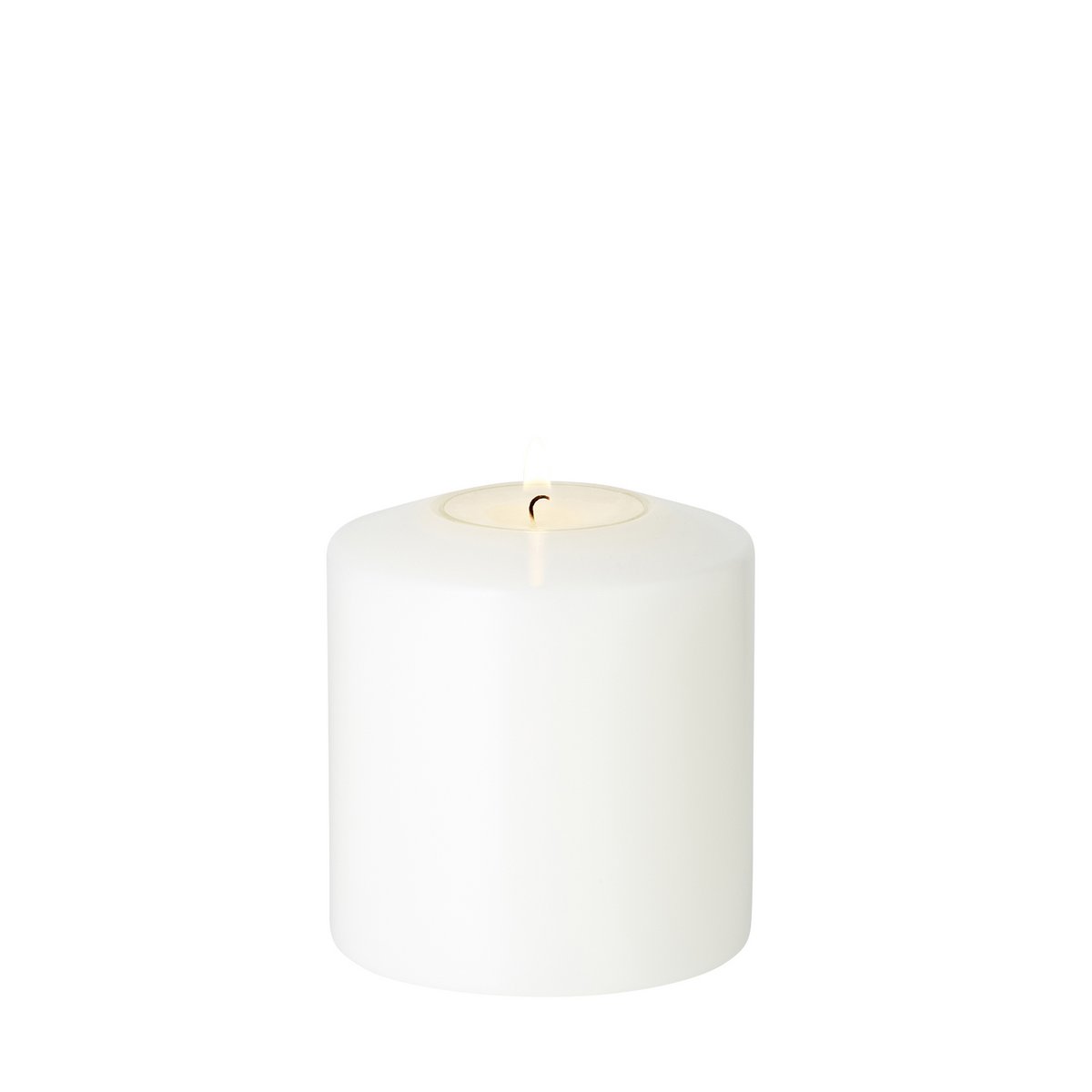Cornelius Double Pine permanent candle (height 9 cm, Ø 8 cm), white, heat resistant up to 90°