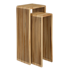 Yonker Plant Table Set of 2 Recycled Wood Brown Design
