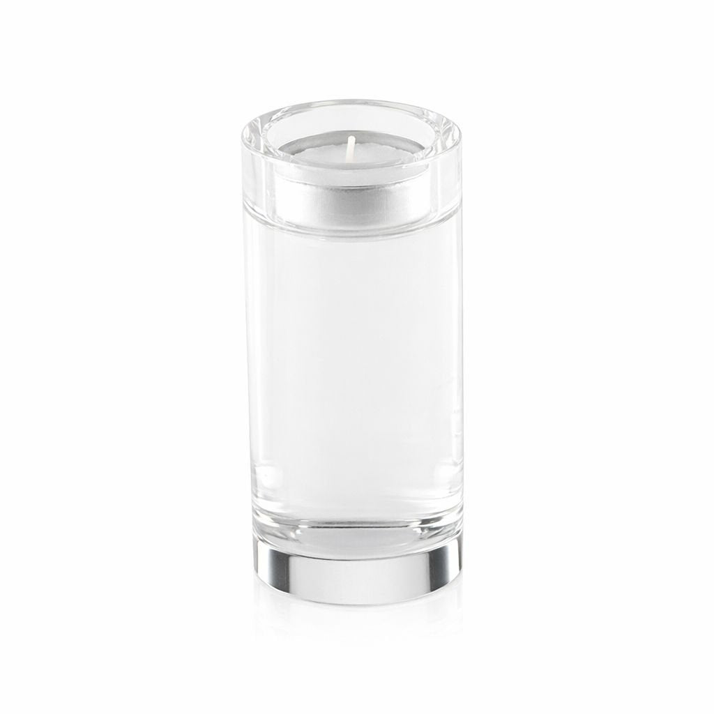 Kaarshouder glas rond 12 cm
