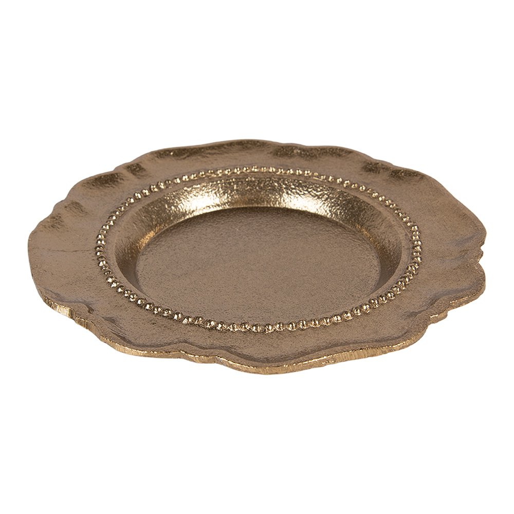Decoratieschaal Ø 20x2 cm goudkleurig aluminium