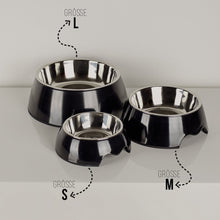 NE & NO® Food Bowl - 2 Set - for dogs and cats - black [size. S / M / L]