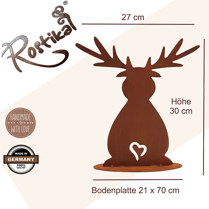 Roest rendierdecoratie 6,5 cm